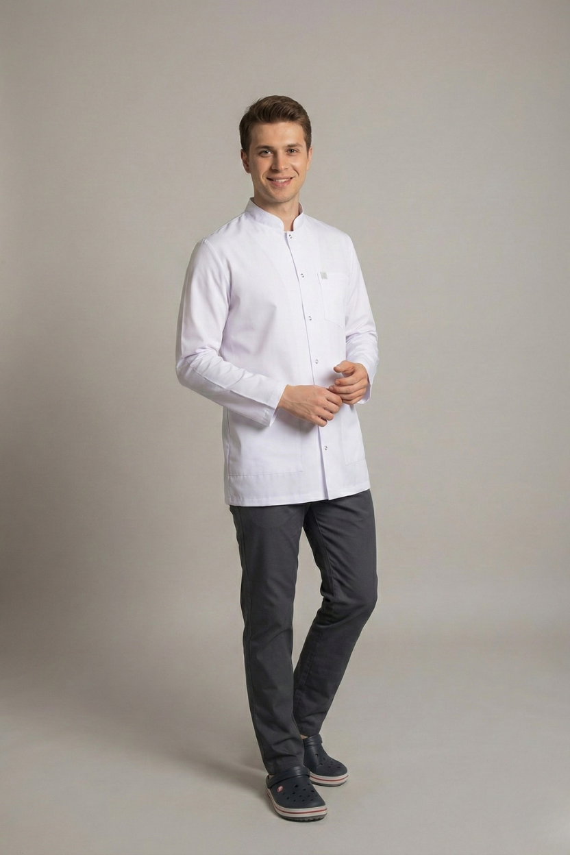 Beyaz Doktor Öğretmen Öğrenci Laboratuvar Önlüğü 