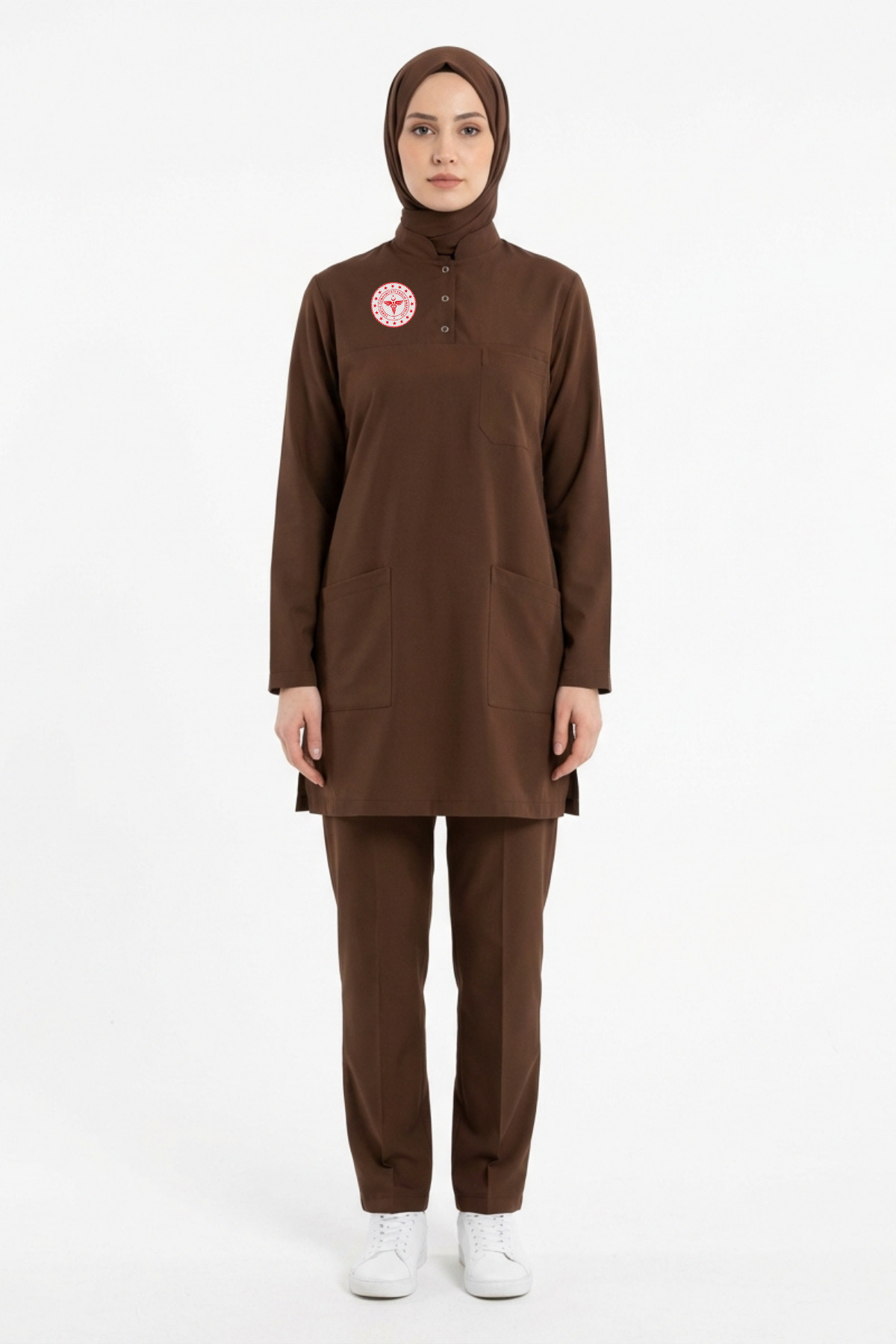 Likralı Scrubs Tesettür Takım