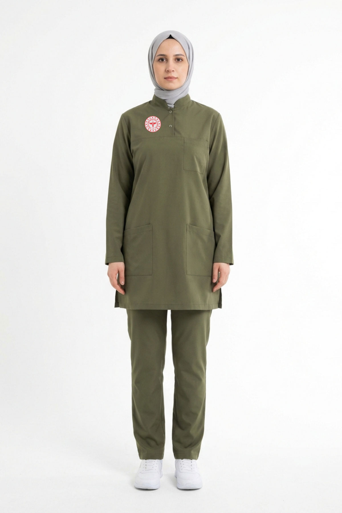 Eczacı Forması Likralı Scrubs Tesettür Takım