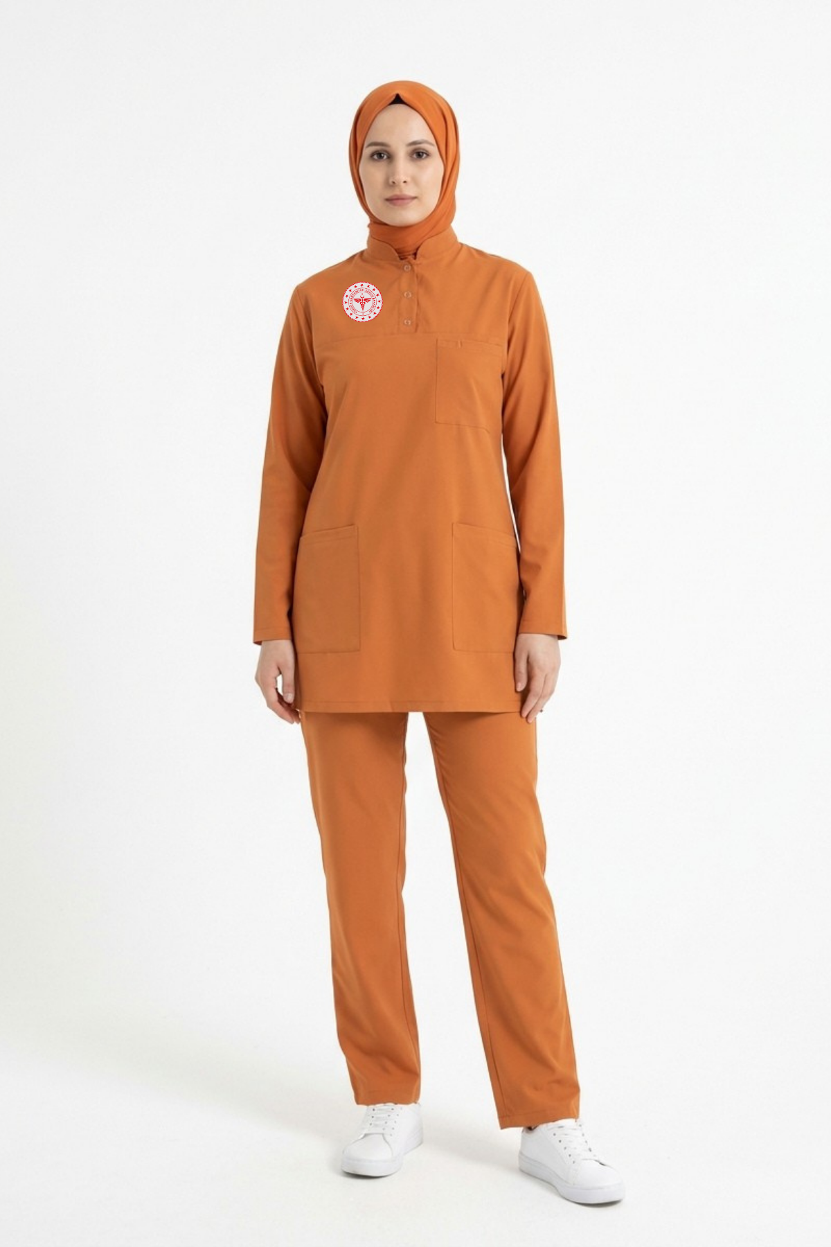 Klinik Destek Personeli Forması Likralı Scrubs Tesettür Takım 