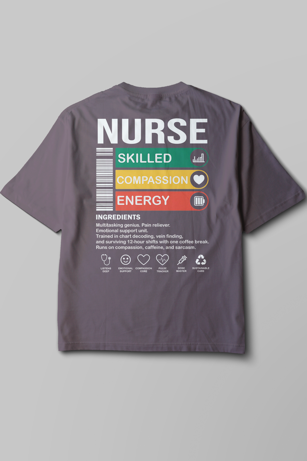 Nurse - Oversize T-Shirt Füme Unisex